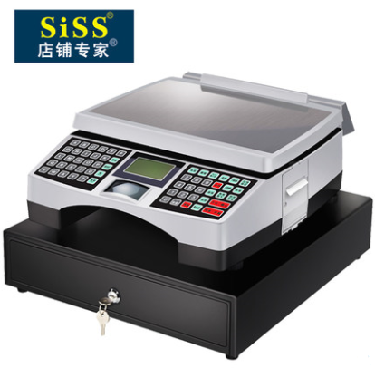 SISS 商用電子收銀稱稱重計價打票一體收銀機(jī)水果食品鹵菜冒菜